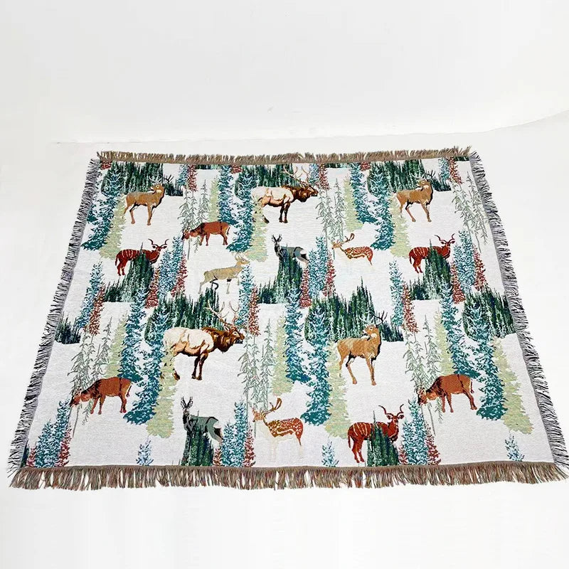 DecorBites™ Jacquard Sofa Blanket - Versatile Outdoor Picnic Mat & Bed Cover