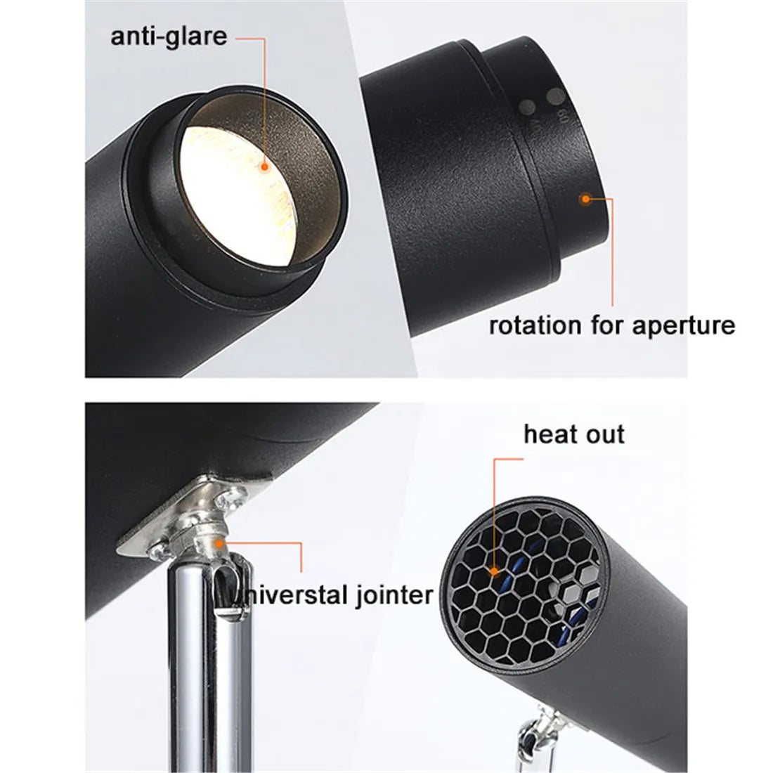 DecorBites™ Adjustable Focus LED Track Lights for Commercial Spaces