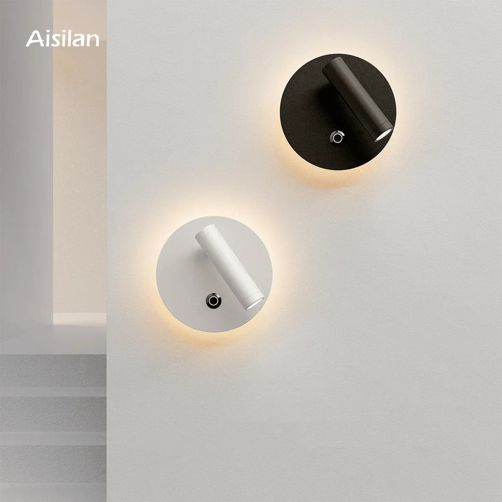 DecorBites™ Dimmable LED Wall Lamp with Touch Switch, 340° Rotatable Backlight for Bedside & Study
