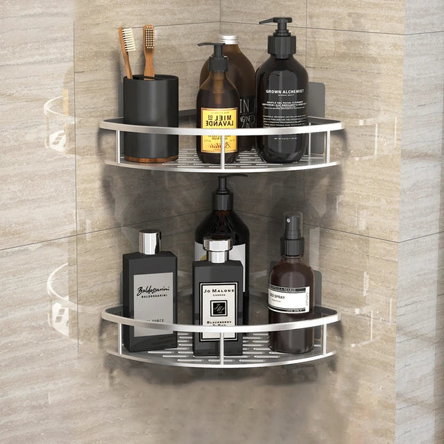 DecorBites™ Corner Shower Shelf Bathroom Storage Holder Shampoo Organizer & Accessories