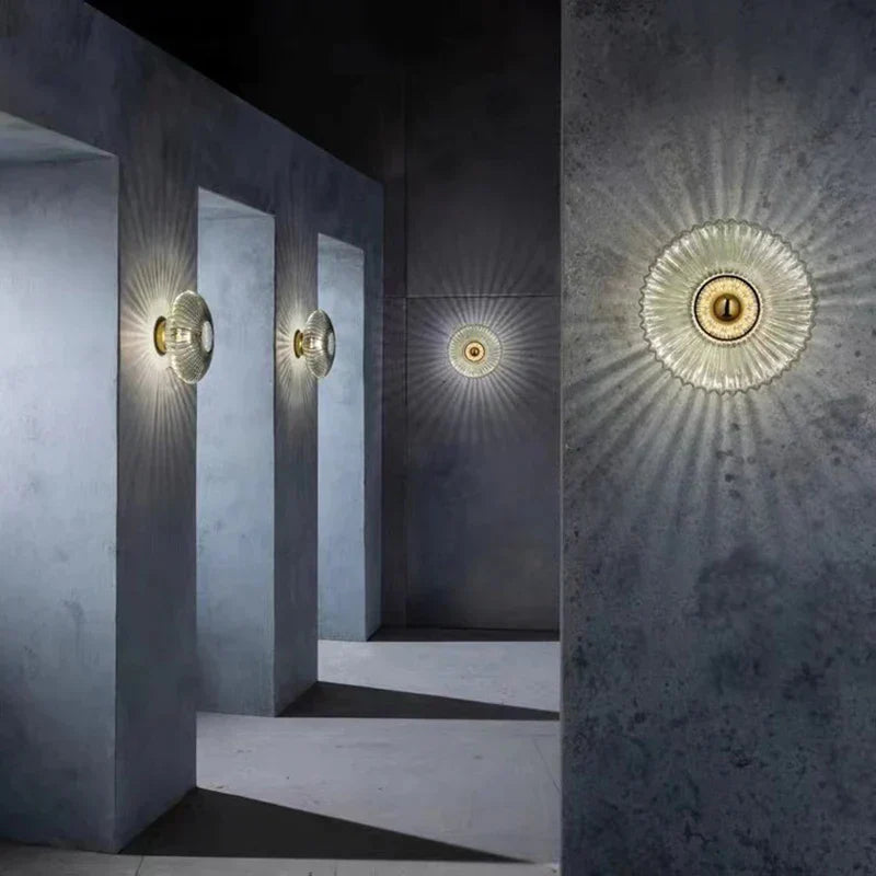 DecorBites™ Glass Ripple LED Wall Lamps for Indoor Home Decoration