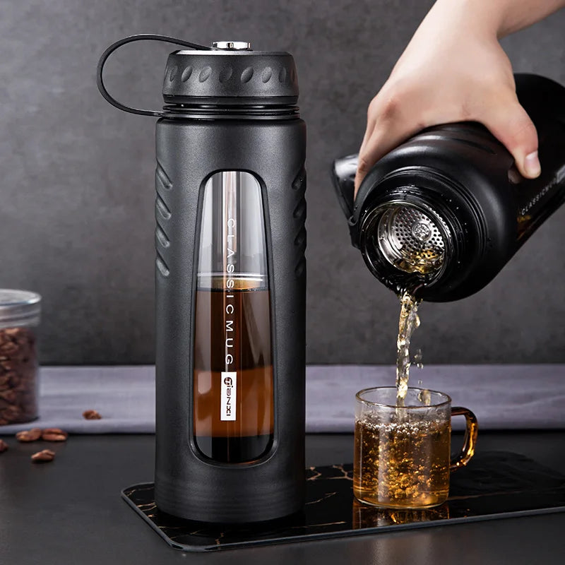 DecorBites™ Double-layer Insulated Glass Water Cup | Large-capacity Heat-resistant Tea Cup