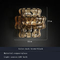 DecorBites™ Dark Brown Glass Wall Sconce Lamps, LED Decoration for Living Room, Aisle, Bedside