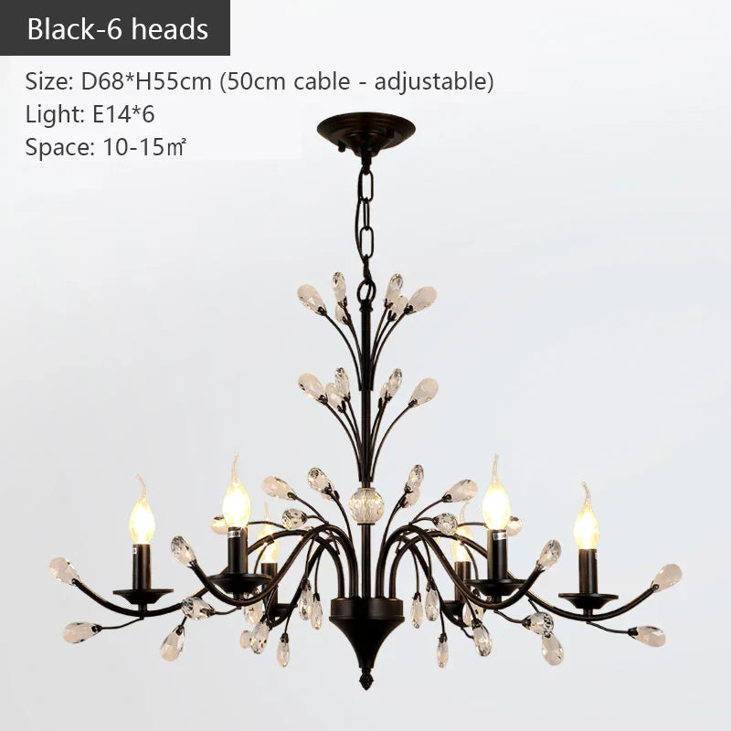 DecorBites™ Crystal LED Chandelier for Home Lighting in Bedroom Living Room Dining Kitchen