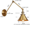 DecorBites™ Gold Long Arm LED Wall Sconce with Pull Chain Switch