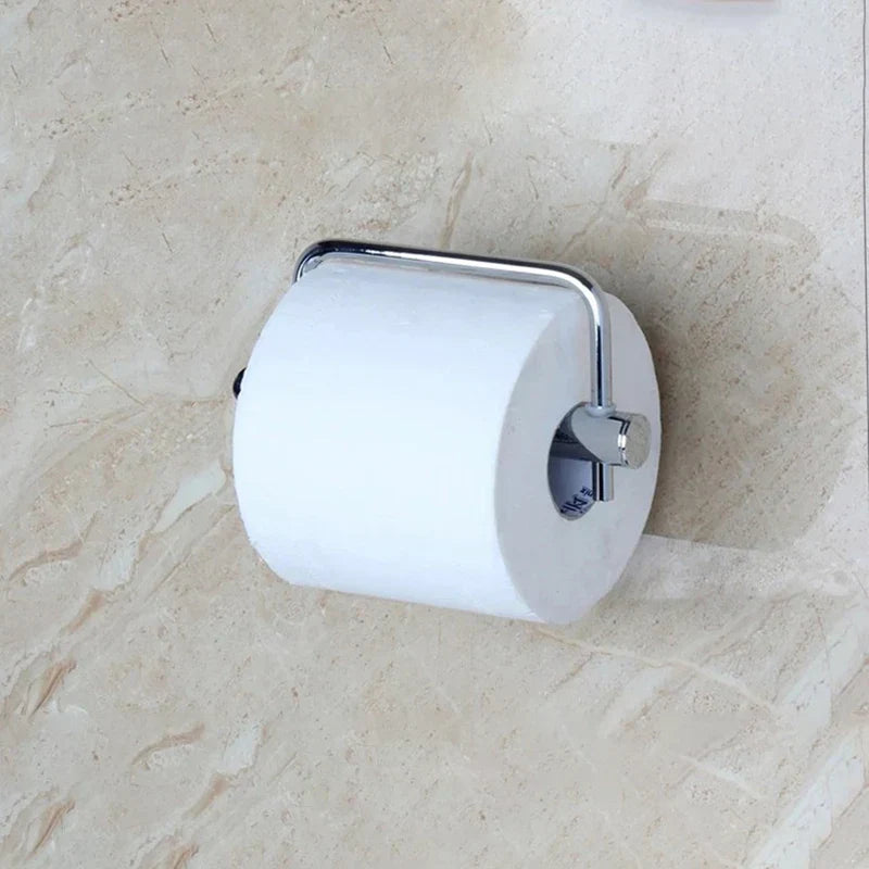 DecorBites™ Euro Silver Bathroom Paper Holder in Chrome Finish(Bit shorter version)