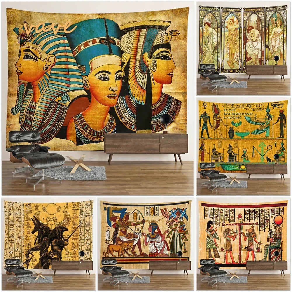 DecorBites™ Egyptian Mandala Tapestry Wall Hanging for Bohemian Hippie Room Decor