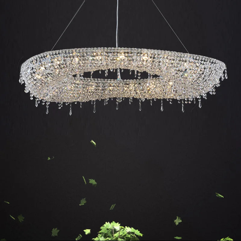 Modern crystal bird nest chandelier dining room pendant light