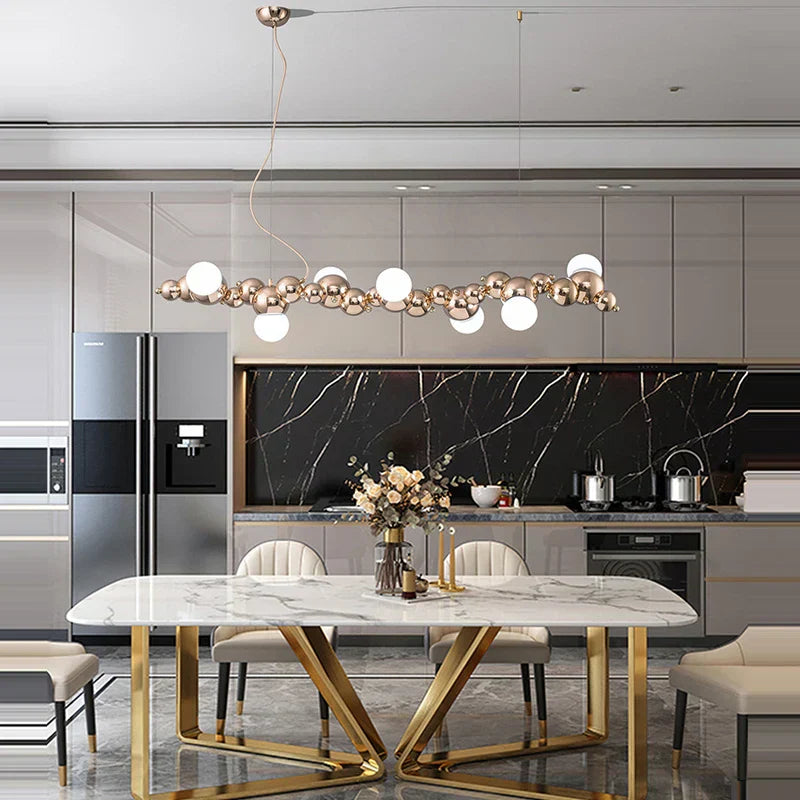 DecorBites™ Dimmable LED Hanging Pendant Light for Living Room - Gold Silver Luminaire