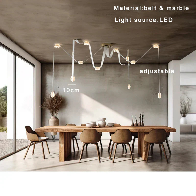 DecorBites™ Leather Marble Pendant Lights Luxury Dimmable Fixture Easy Installation Bedroom Living Room Lamp