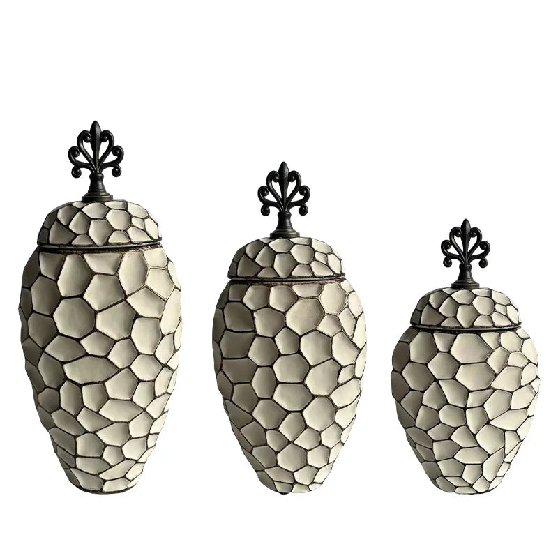 DecorBites™ Geometric Diamond Check Ceramic Vase: Home Decor Floral Arrangement & Accessories