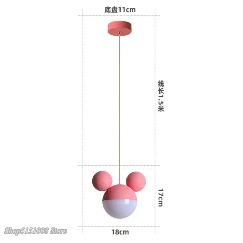 DecorBites™ LED Cartoon Pendant Light Kids Eye Care Mickey Princess Hanging Lamp