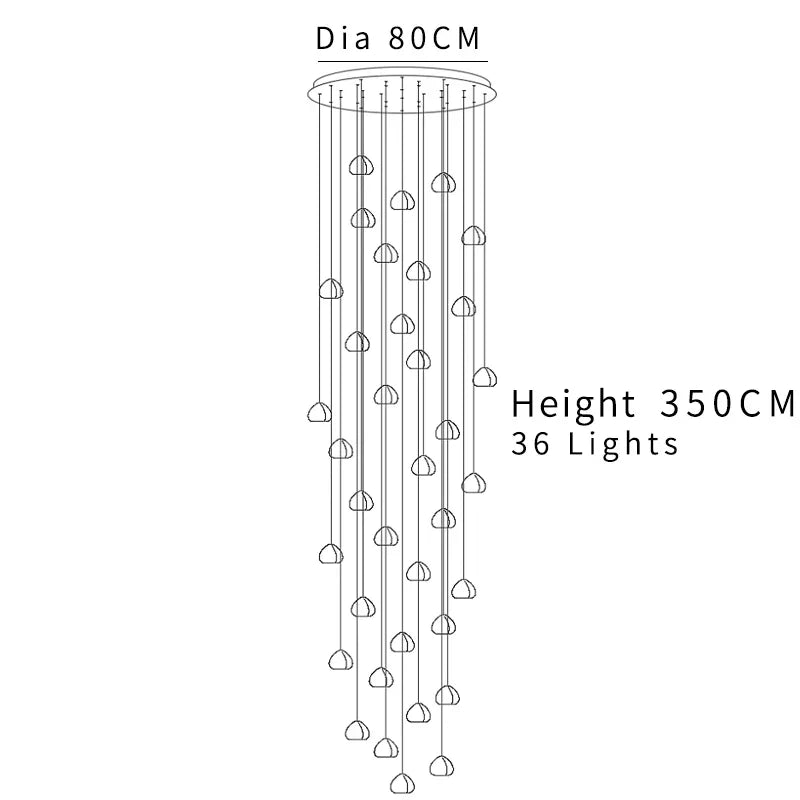 DecorBites™ Crystal Ball Chandelier: Modern LED Stair Chandelier for Living Room and Kitchen