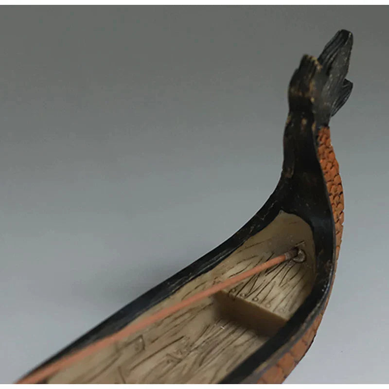 DecorBites™ Dragon Boat Incense Holder: Retro Chic Hand Carved Censer for Trendsetting Home Decor
