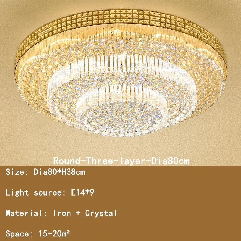 DecorBites™ Crystal LED Chandelier: Light Luxury Ceiling Lamps for Living Room, Bedroom, Kitchen, Hotel