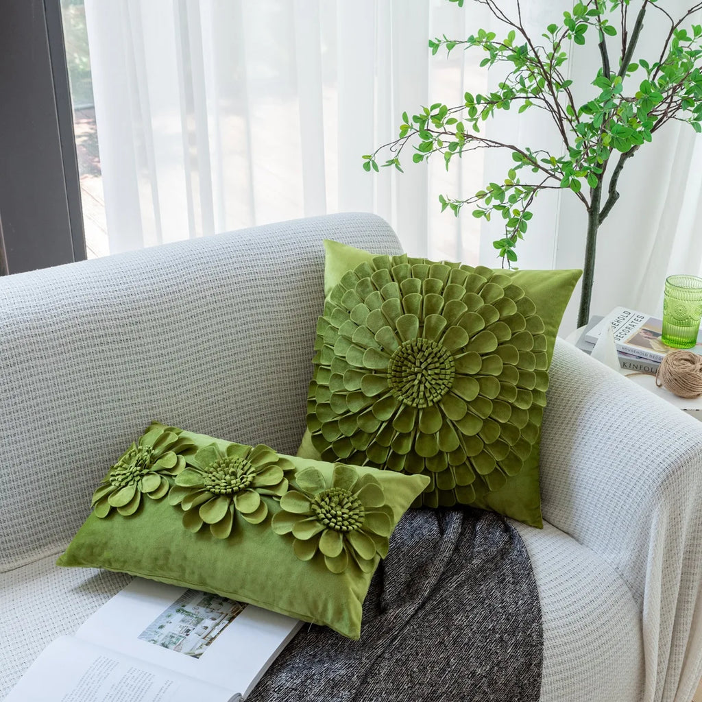 DecorBites™ Handmade Flower Cushion Cover - Elegant Home Decor Pillows