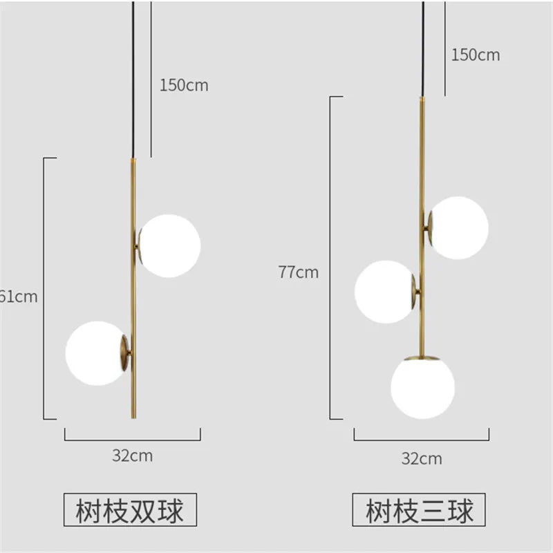 DecorBites™ Glass Ball LED Pendant Light for Modern Living Spaces