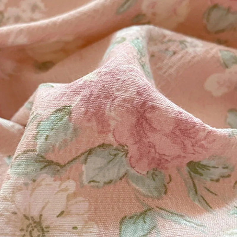 DecorBites™ Cotton Flower Print Bedding Set - Romantic High-Density Comforter for Adults