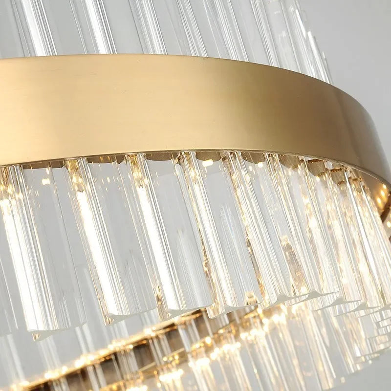 DecorBites™ Crystal Ring Chandelier LED Pendant Light Fixture