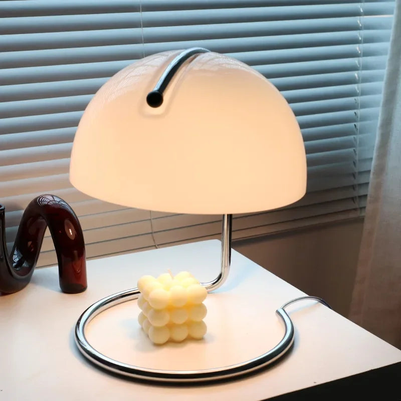 DecorBites™ Glass Table Lamp: Nordic Minimalist Retro Light for Bedroom, Restaurant, or Bar
