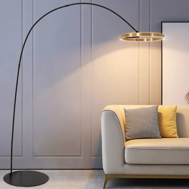 DecorBites™ Circular Luminescence LED Floor Lamp for Elegant Living Spaces