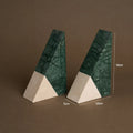 DecorBites™ Green Marble Bookends Retro Travertine Holder Home Decor