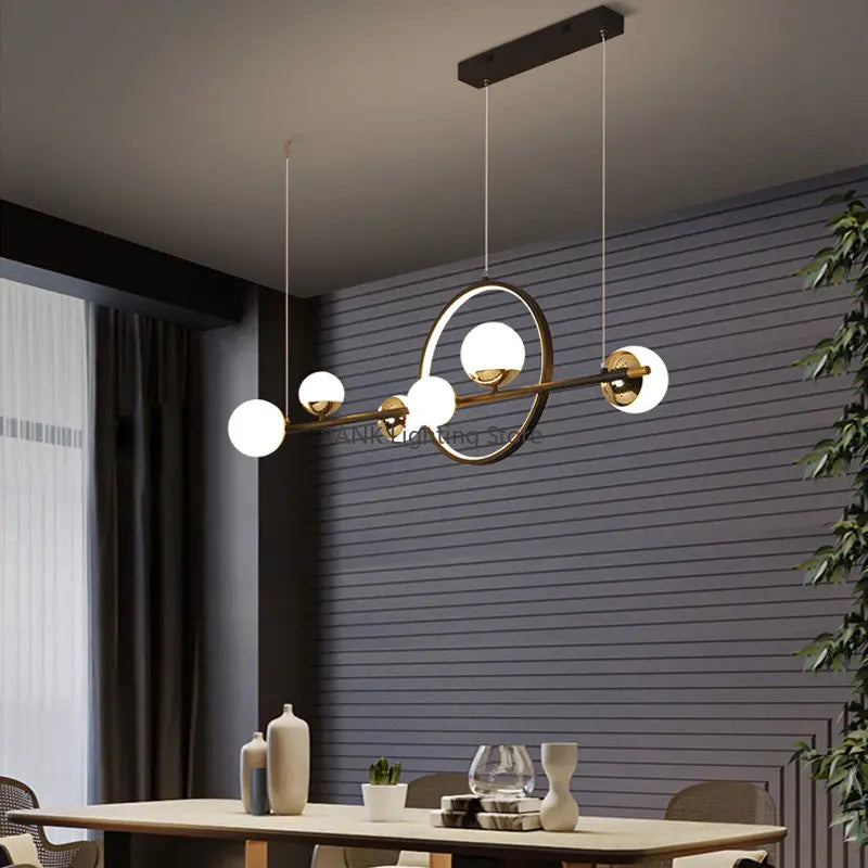 DecorBites™ LED Long Strip Pendant Light: Nordic Minimalist Design for Living Room, Restaurant, Bar