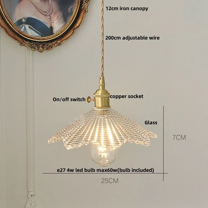 DecorBites™ Green Glass Adjustable LED Pendant Lamp - Modern Nordic Hanging Light