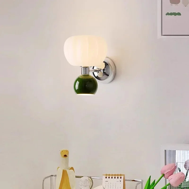 DecorBites™ Cream Breeze Pumpkin LED Wall Sconces for Bedroom Living Room Dining Hallway