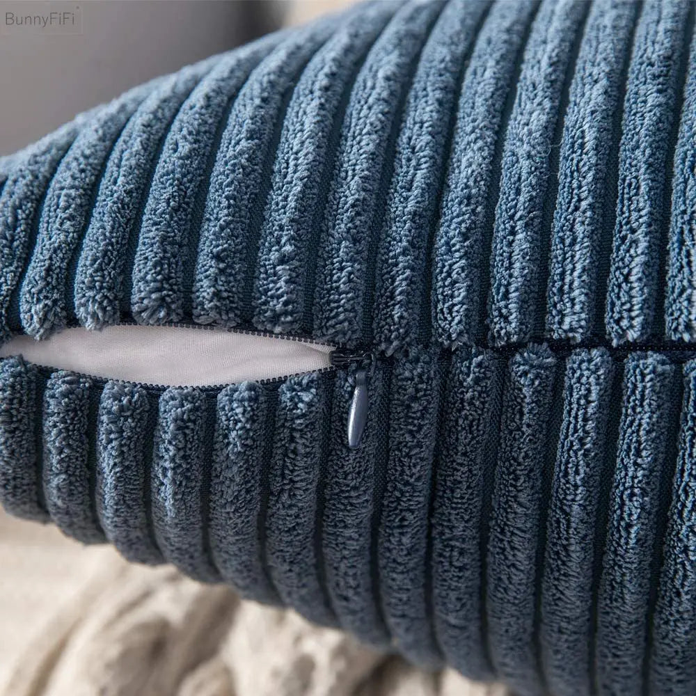 DecorBites™ Corduroy Pillow Cover: Striped Cushion for Sofa Bed - Nordic Home Decor