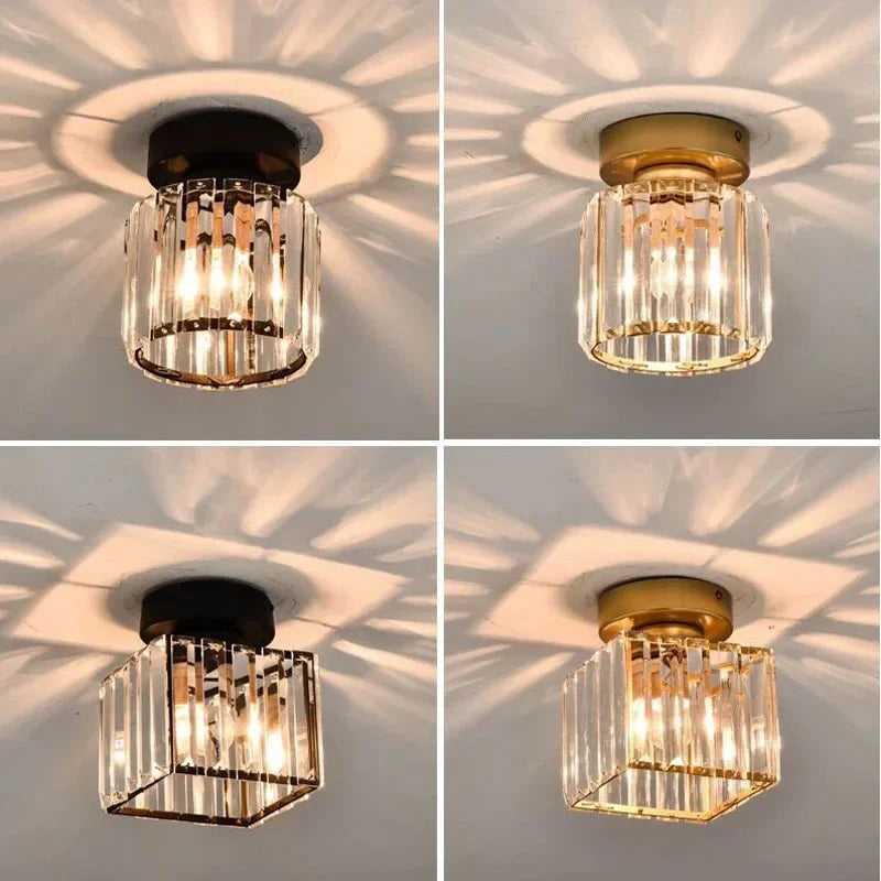 DecorBites™ Crystal Glass LED Chandelier for Modern Living, Study, and Aisle Lighting
