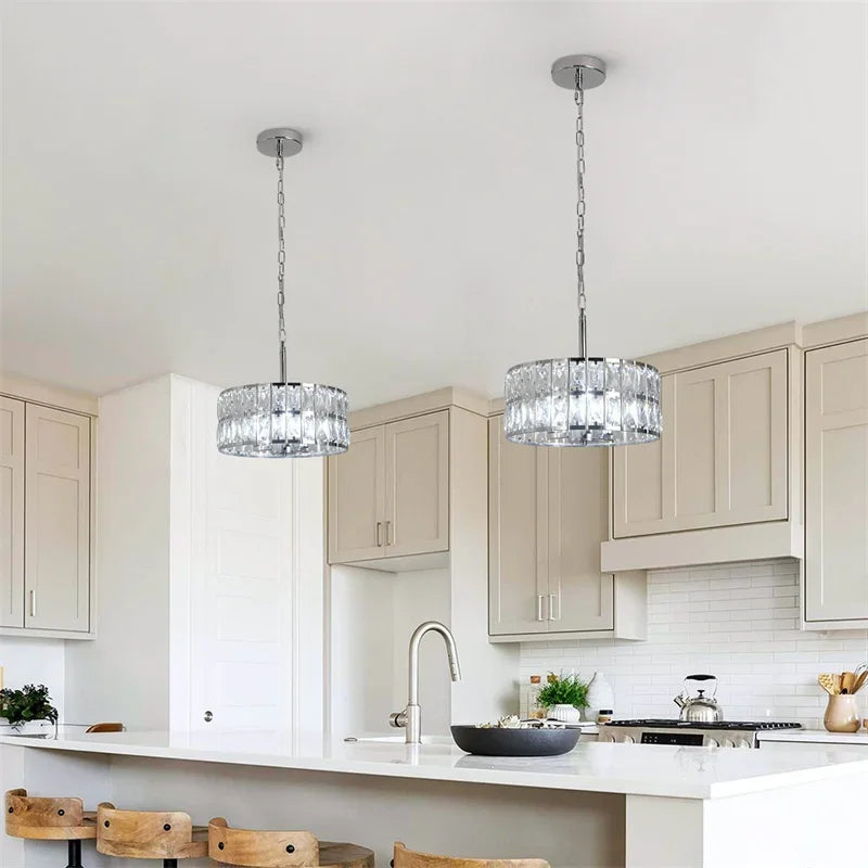 DecorBites™ Crystal LED Pendant Chandelier: Luxury Nordic Design for Kitchen, Dining Room & Bedroom
