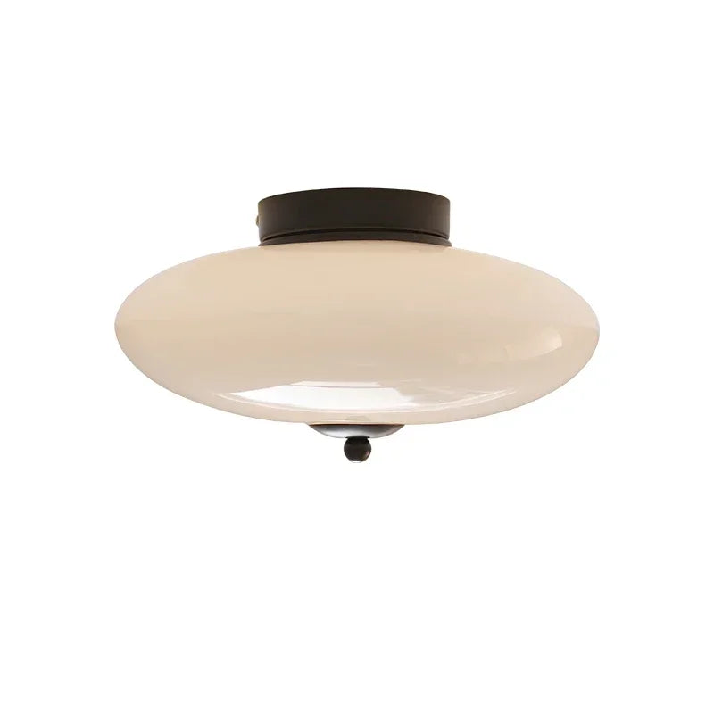 DecorBites™ Cream White Glass Ceiling Lamp | LED Bauhaus Dining Room Decor