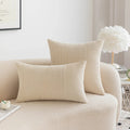 DecorBites™ Corduroy Patchwork Striped Christmas Cushion Covers - Set of 2