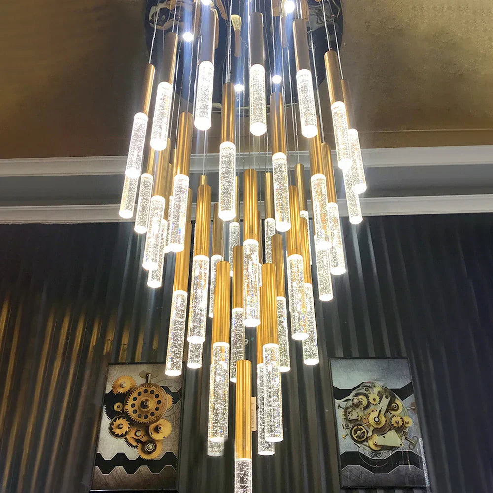 DecorBites™ Crystal LED Chandelier for Staircase & Living Room