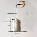 DecorBites™ Adjustable Wall Lights Pull Chain Switch Wood Socket Cement Modern Bedside Lamp