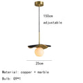 DecorBites™ Copper Bedside Chandelier with Natural Marble Ball for Dining Room, G9 Bulb Lighting