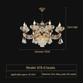 DecorBites™ Crystal Candle Chandelier for Home Living Room Dining Bedroom