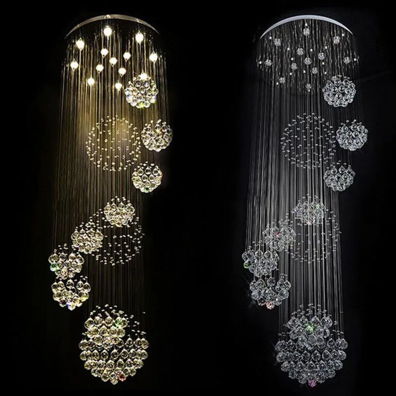 DecorBites™ Crystal Ball Chandelier 80x300cm: Modern Design for Stunning Room Decor.