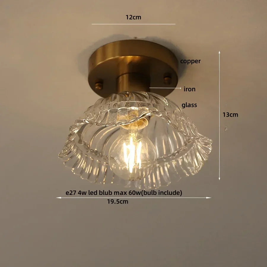DecorBites™ Glass Flush Mounted Ceiling Light Fixture - Modern Nordic Green Glass LED Ceiling Lamp