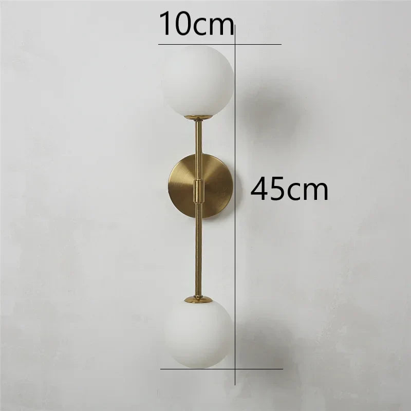 DecorBites™ Golden Glass LED Wall Lamp for Bedroom, Living Room - Nordic Design