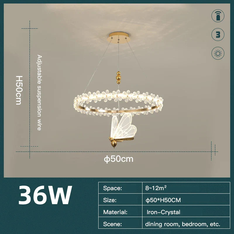 DecorBites™ Crystal LED Chandelier for Home Decor & Luxury Lighting