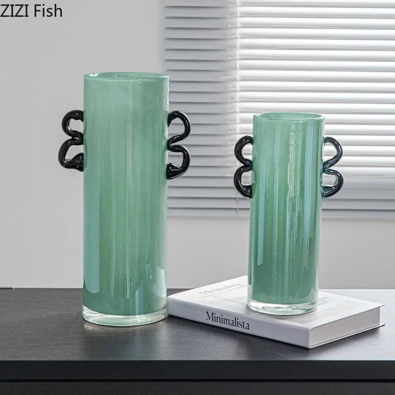DecorBites™ Emerald Green Glass Vase Hydroponics Plant Pots Floral Room Decor