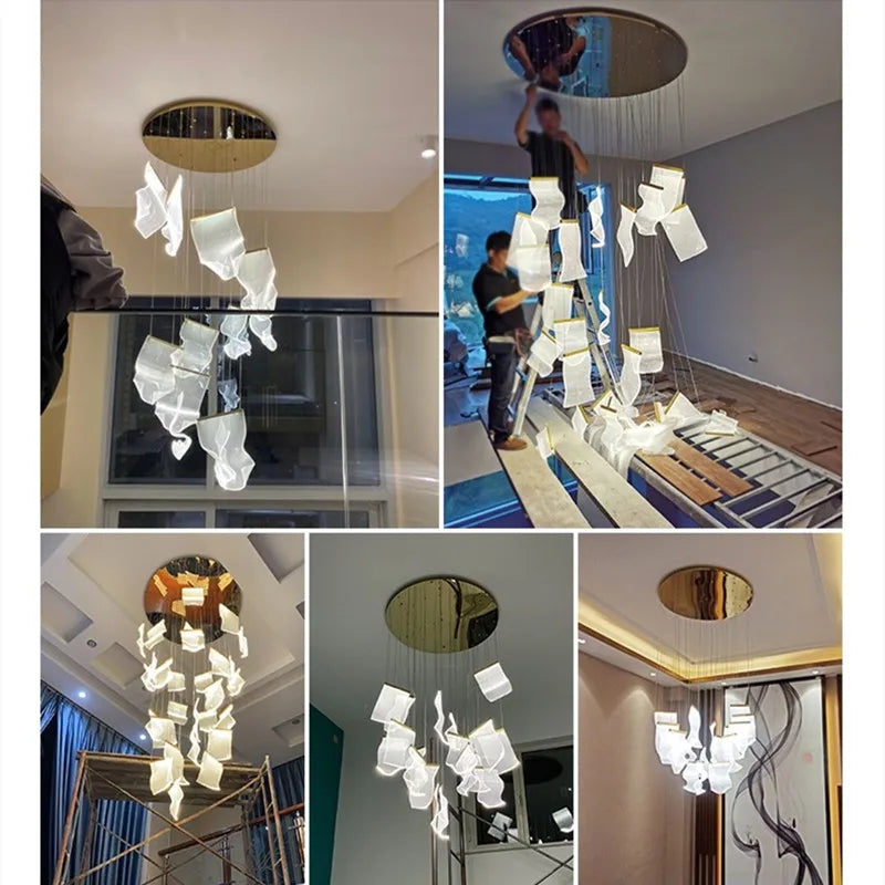 DecorBites™ LED Light Guide Ceiling Chandelier Modern Novelty for Living Room Decor Lighting