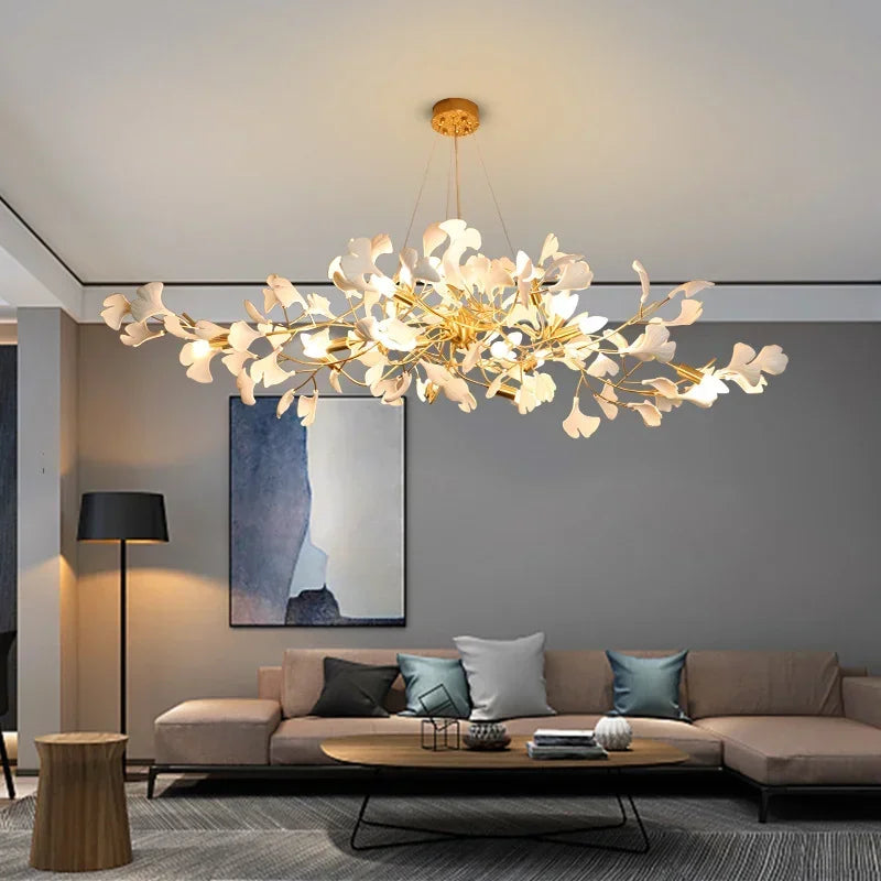 DecorBites™ Ginkgo Chandelier Villa Duplex Pendant Light for Living Room & Hotel Lobby