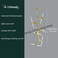DecorBites™ Gold Branch LED Chandelier for Duplex Villa Staircase - Modern Indoor Lighting
