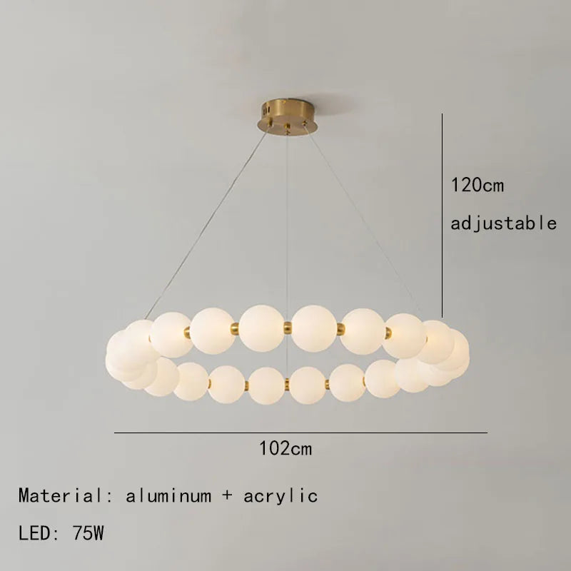 DecorBites™ Gold Acrylic LED Ceiling Chandelier for Living Room Bedroom Pendant Lighting