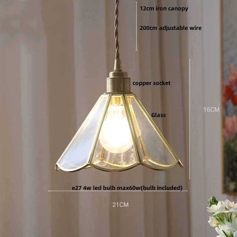 DecorBites™ Copper Glass LED Pendant Lamp, Modern Nordic Hanging Light
