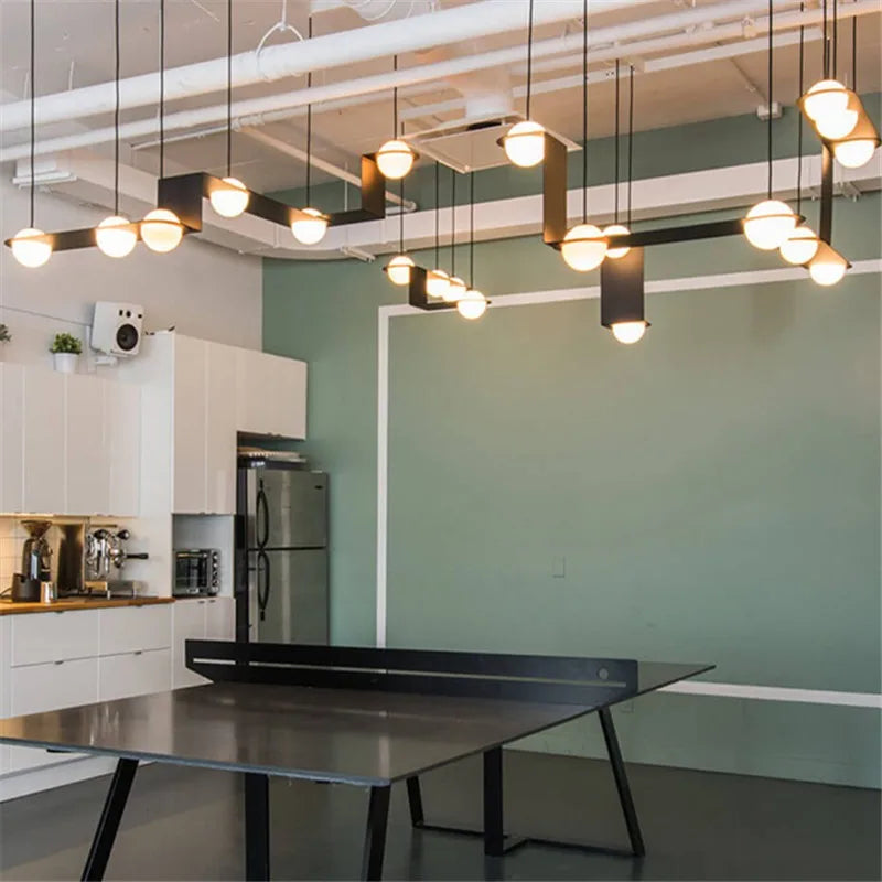 DecorBites™ Glass Ball Geometric Chandelier: Modern Nordic Kitchen Office Hanging Lamp