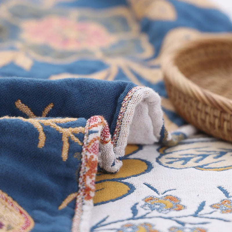 DecorBites™ Double Cotton Bohemian Throw Blanket - Lightweight & Breathable Summer Cover for Beds, Sofas, and Home Decor